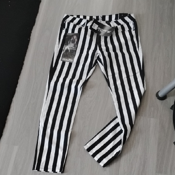 fashion 2 love Pants - Chic Striped Women's Jeans Sz 13